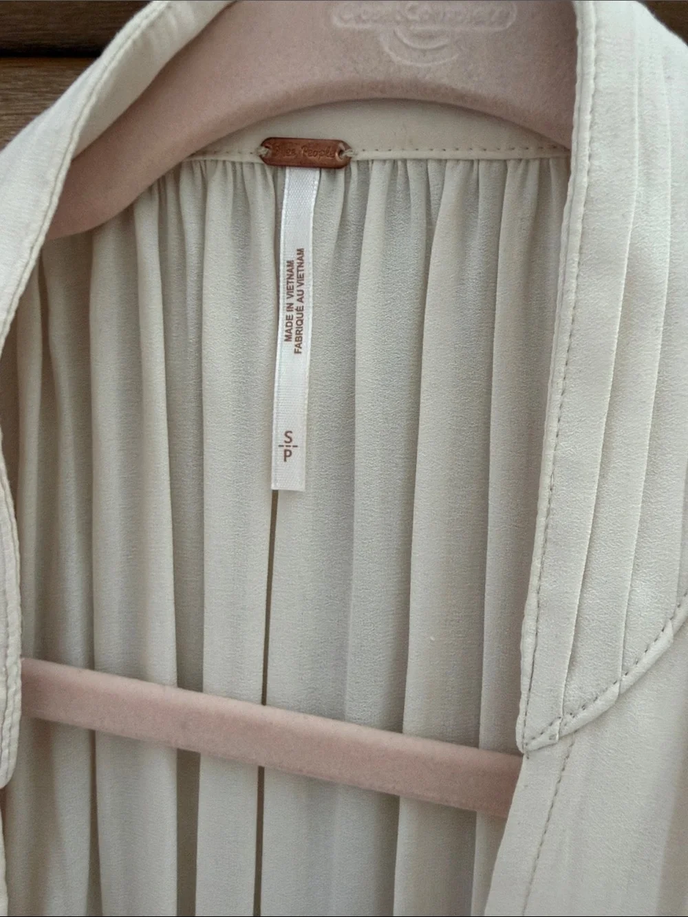 Free People Blouson Drapey Cream Puff Sleeve Blouse - Romantic, small - Picture 2 of 4